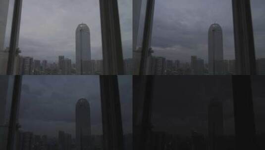 城市楼宇窗外天空云变化高清在线视频素材下载