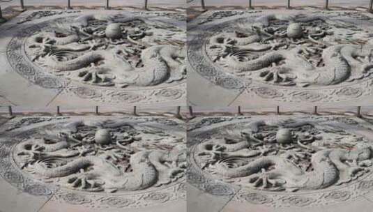 苏州重元寺门头雕刻的精致龙纹高清在线视频素材下载