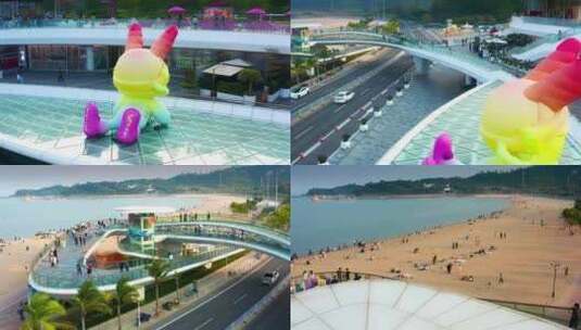 珠海城市阳台的大玩具高清在线视频素材下载