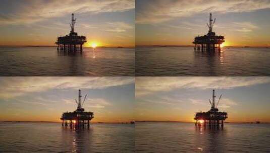 航拍海上油田高清在线视频素材下载