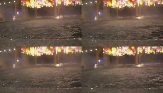 青岛红树林汤泉，冬季泡温泉高清在线视频素材下载