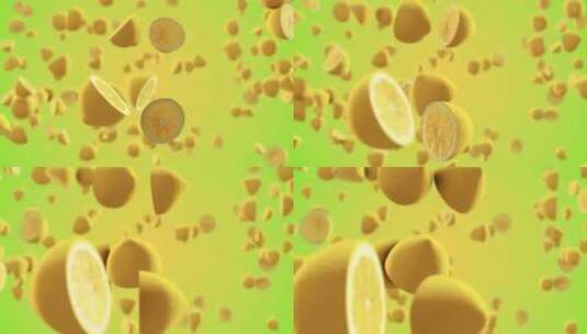 柠檬满屏幕的柠檬动画高清在线视频素材下载