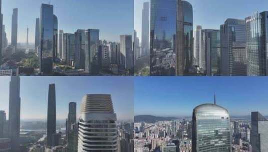 广州珠江新城CBD建筑航拍高清在线视频素材下载