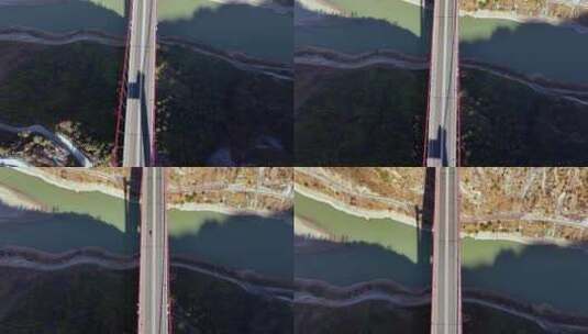 航拍云南金沙江大桥日出高清在线视频素材下载