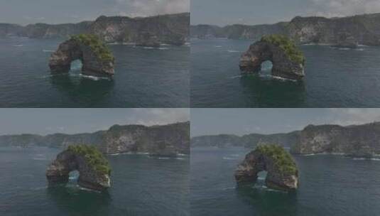 HDR印尼佩尼达岛钻石海滩海蚀洞风光高清在线视频素材下载