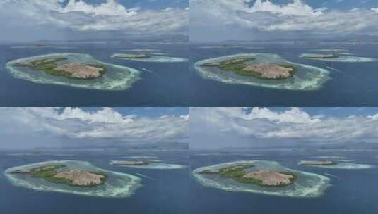 原创印尼科莫多群岛海岛自然风光航拍高清在线视频素材下载