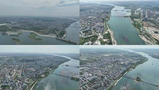 航拍丹江口城市全景高清在线视频素材下载
