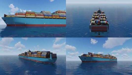 4K货轮大海航行高清在线视频素材下载