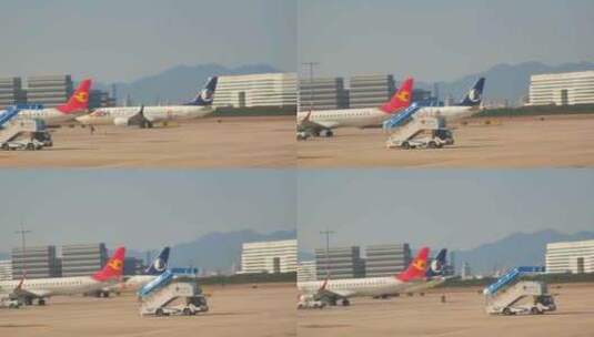 福建厦门高崎国际机场滑行的航班高清在线视频素材下载