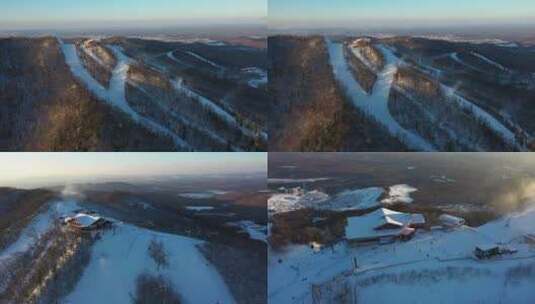 冬季 滑雪场 航拍-1高清在线视频素材下载