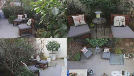 冬日暖阳下的庭院花园高清在线视频素材下载