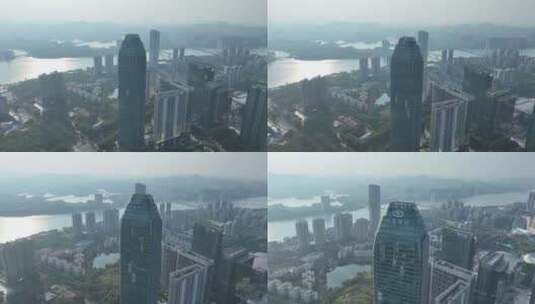 惠州市荣灿惠州中心大厦航拍兴业银行大厦高清在线视频素材下载