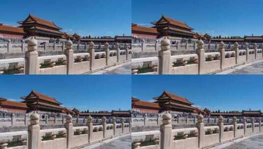 北京故宫博物院紫禁城内金水桥延时太和门高清在线视频素材下载