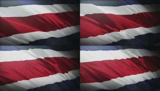 哥斯达黎加国旗挥舞-4K高清在线视频素材下载