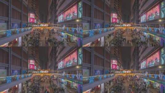 8K深圳东门步行街延时6高清在线视频素材下载