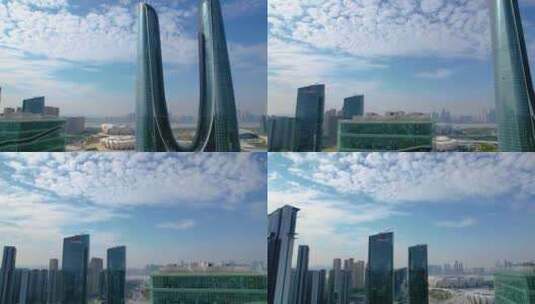 杭州奥体中心杭州之门延时高清在线视频素材下载
