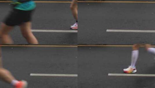 穿着运动鞋运动员腿部特写马拉松充满活力高清在线视频素材下载