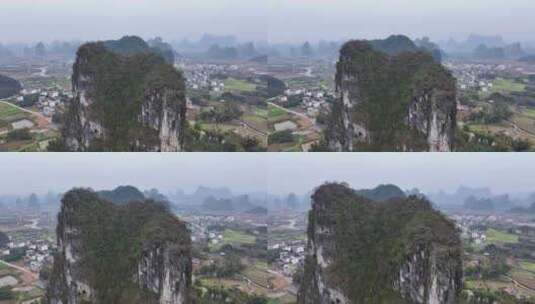 航拍广西桂林阳朔十里画廊田园风光高清在线视频素材下载