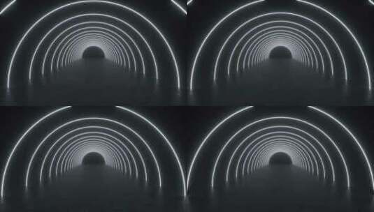 黑暗隧道中发光的霓虹灯高清在线视频素材下载