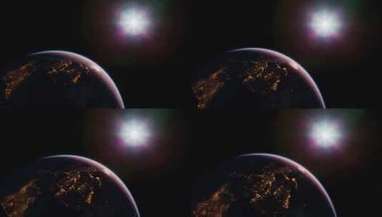太空看夜间的地球高清在线视频素材下载