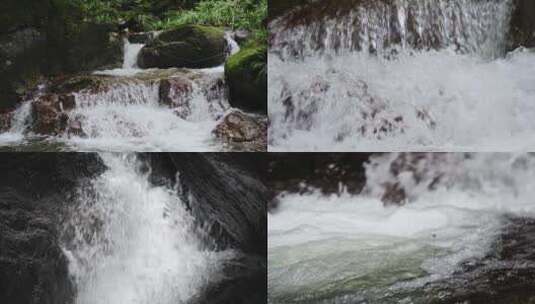 山涧自然小溪流水山泉水高清在线视频素材下载