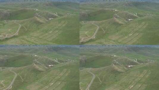 内蒙古呼和浩特红石崖大草原空镜美景航拍高清在线视频素材下载