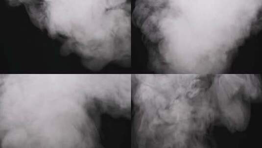 黑色背景上的烟雾云下降高清在线视频素材下载