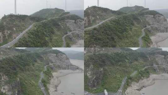 原创航拍LOG台州玉环1号公路风力发电4K-3-6高清在线视频素材下载