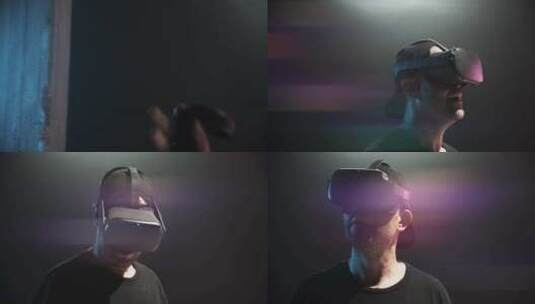 VR、虚拟现实、控制器、耳机高清在线视频素材下载