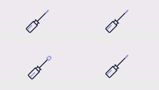 带有Alpha的螺丝刀动画图标高清在线视频素材下载