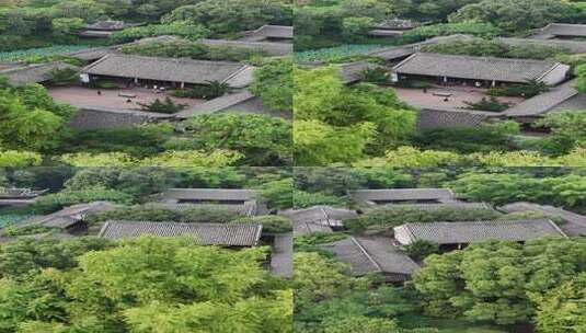 竖屏航拍四川眉山三苏祠4A景区高清在线视频素材下载