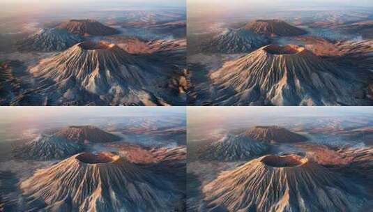 火山口壮观景色航拍【4K】高清在线视频素材下载