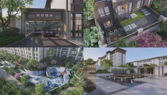 住宅小区地下车库出入口动画效果高清在线视频素材下载