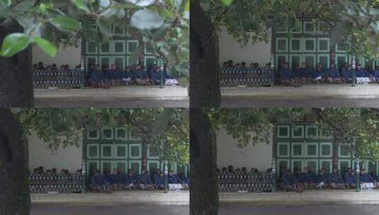 印尼爪哇日惹皇宫侍卫仆人传统建筑文化遗产高清在线视频素材下载