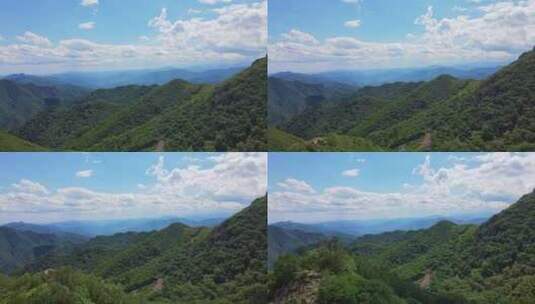 北京门头沟灵山自然风景区东灵山航拍高清在线视频素材下载