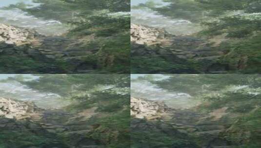 一幅被树木环绕的洛基河的画高清在线视频素材下载