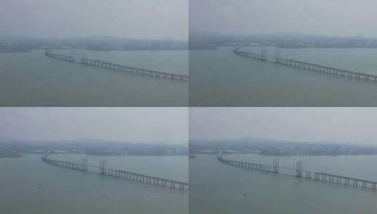 航拍胶州湾大桥高清在线视频素材下载