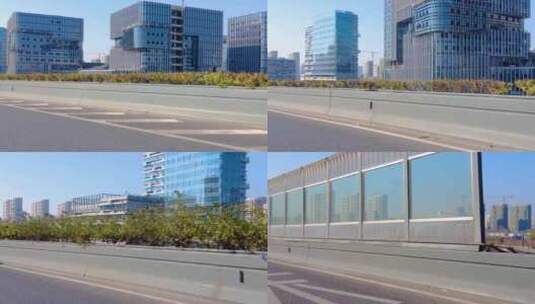 城市汽车窗外的风景侧面视频素材高清在线视频素材下载