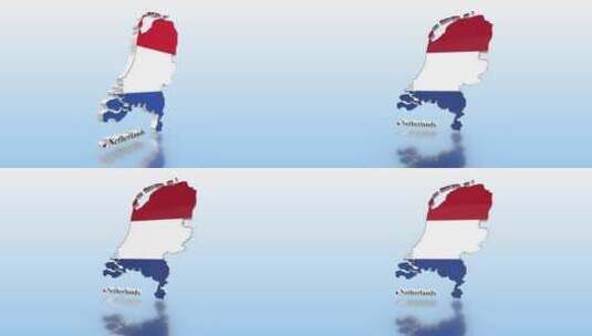 荷兰国旗地图高清在线视频素材下载