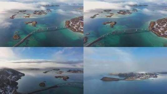 4K航拍北欧挪威索玛若伊岛无限风光美景高清在线视频素材下载