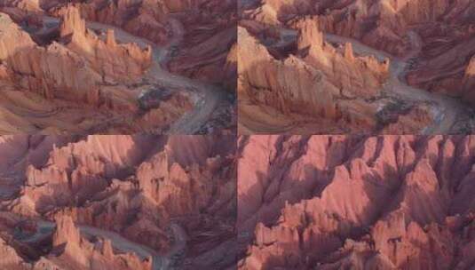 航拍3倍大红山峡谷光影高清在线视频素材下载