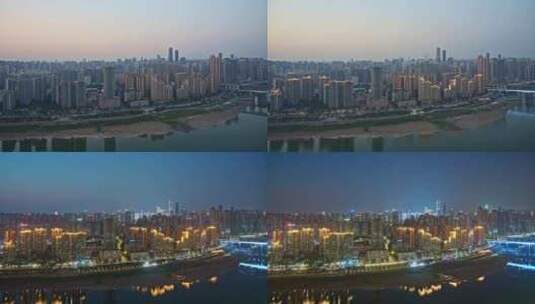 重庆江北区观音桥日转夜高清在线视频素材下载