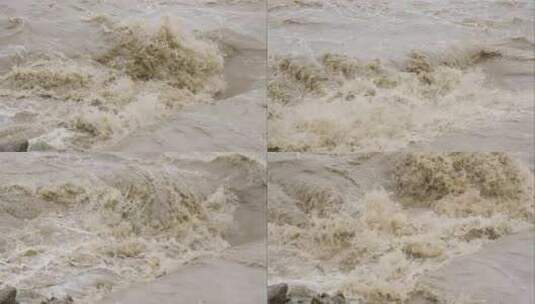 洪水快速流动的特写镜头高清在线视频素材下载