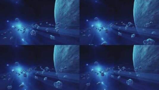 太空中的危险小行星高清在线视频素材下载
