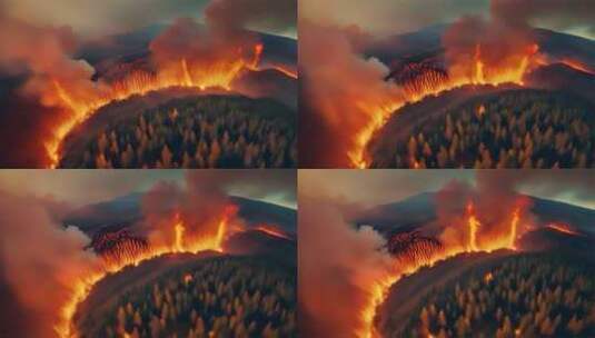 AIGC素材 森林大火山火防治高清在线视频素材下载