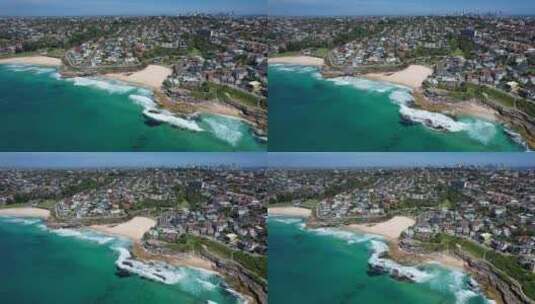 澳大利亚悉尼勃朗特海滩和塔玛拉玛海滩海岸高清在线视频素材下载
