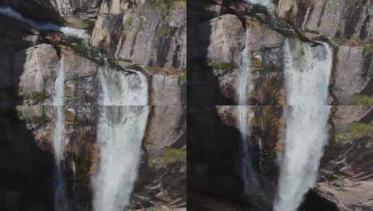 山谷悬崖瀑布旅行探险自然风景森林河流高清在线视频素材下载