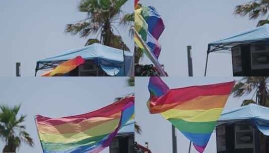 同性恋骄傲，旗帜，庆祝，庆祝高清在线视频素材下载