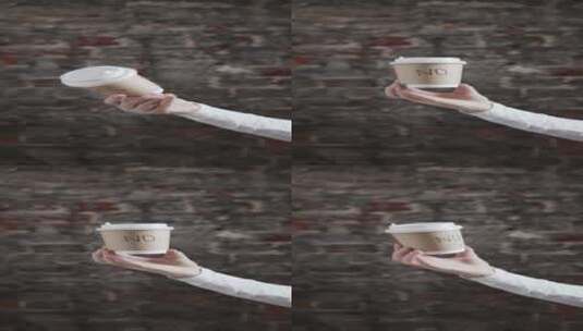 纸质咖啡杯展示高清在线视频素材下载