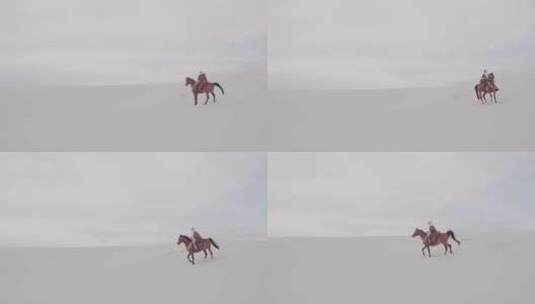 在沙漠骑马的男人高清在线视频素材下载